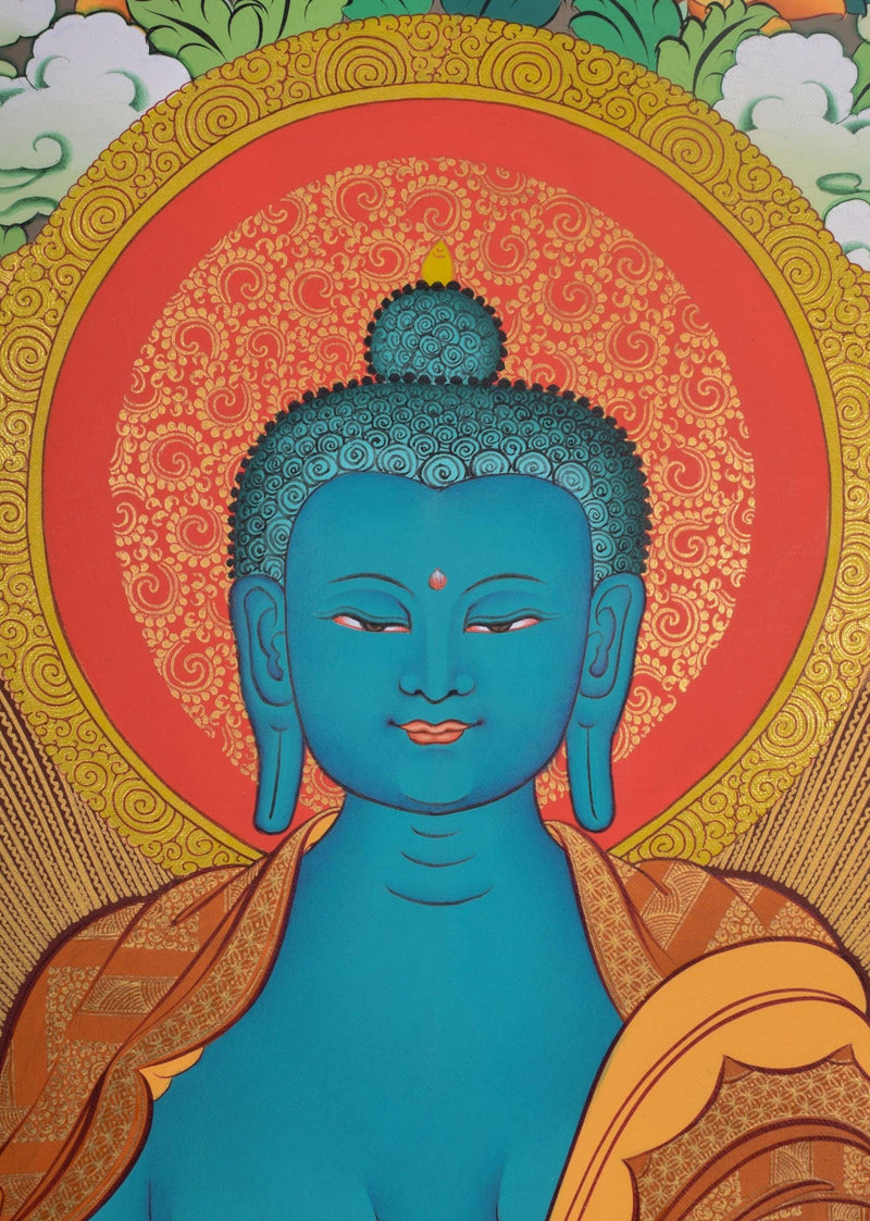 Medicine Buddha Thangka For Meditational Practice and Spiritual Gift