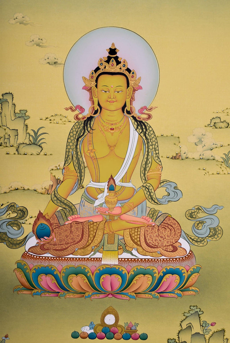 Thangka Painting of Shakyamuni Buddha for Home Decoration and Chakra Cleansing