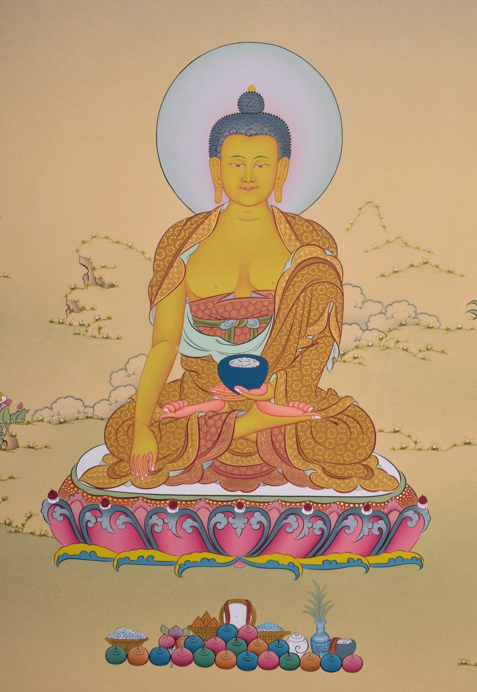Shakyamuni Buddha Thangka For Chakra Healing