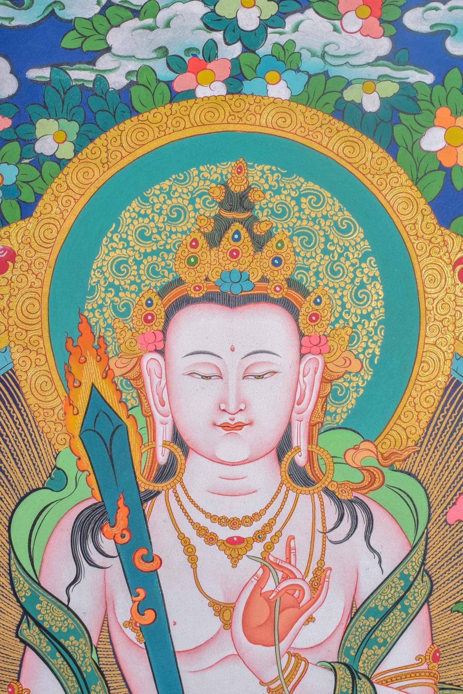 Manjushri Thangka Painting For Meditational Practice and Spiritual Gifts