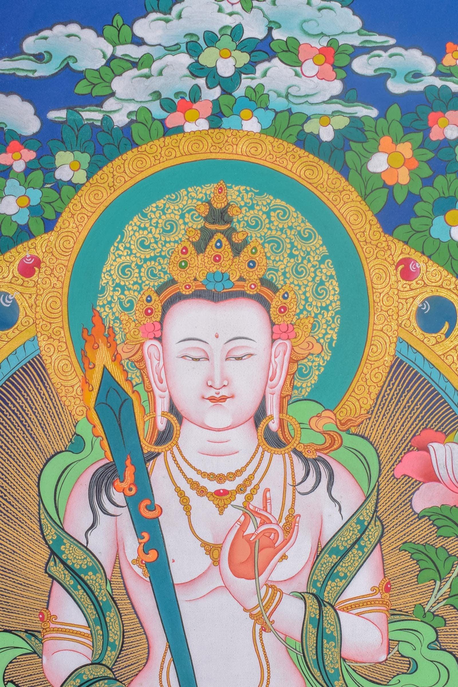 Manjushri Thangka Painting For Meditational Practice and Spiritual Gifts