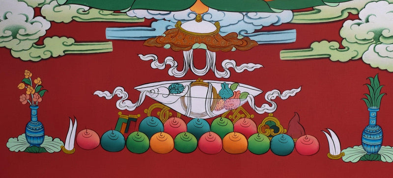 White Tara Thangka Painting for Room Decor and Wall Hanging
