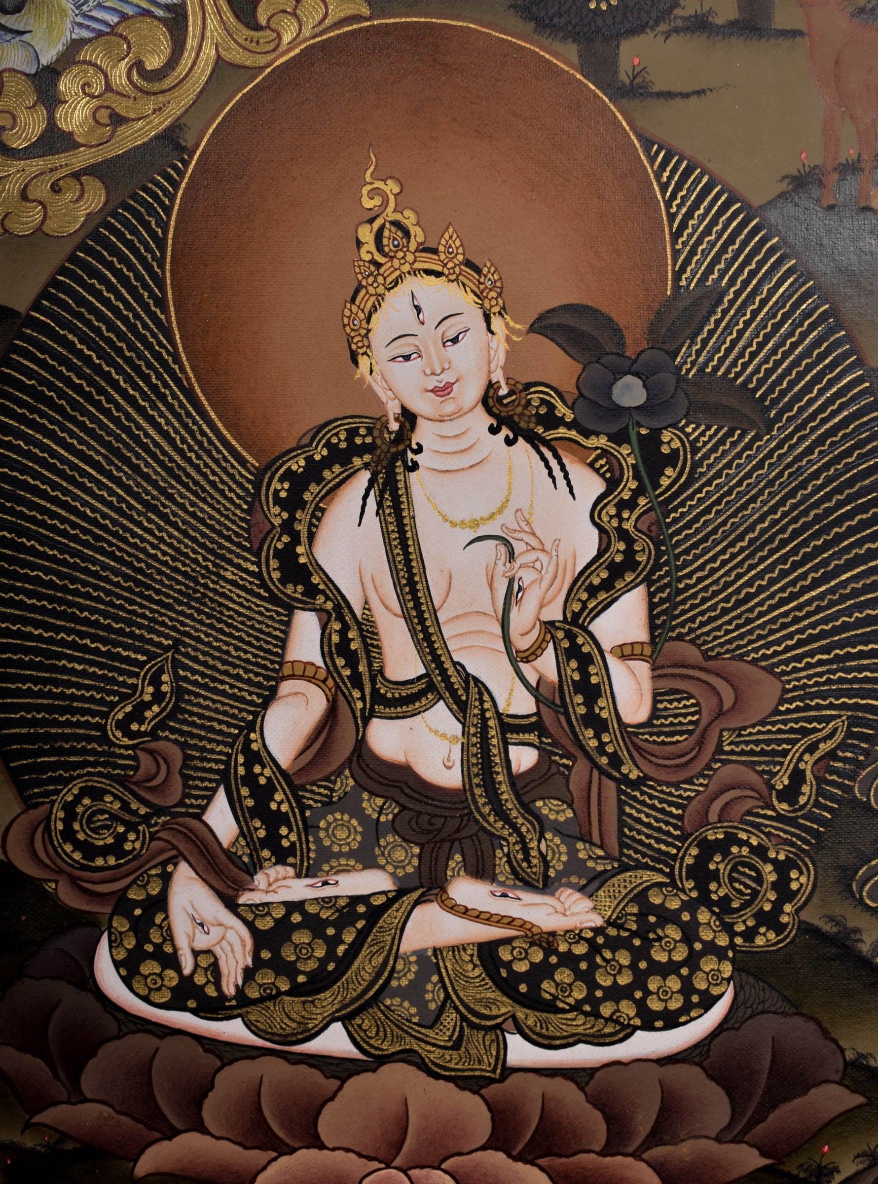 Amitayus Buddha Thangka Painting for meditational practice and spiritual gift