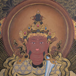 Handmade Amitayus Thangka Painting on Cotton Canvas