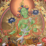 Green Tara Female Deity Thangka Painting - Himalayas Shop