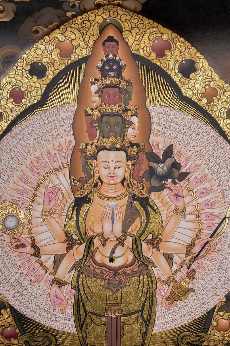1000 Armed Avalokiteshvara Thangka Painting - Himalayas Shop