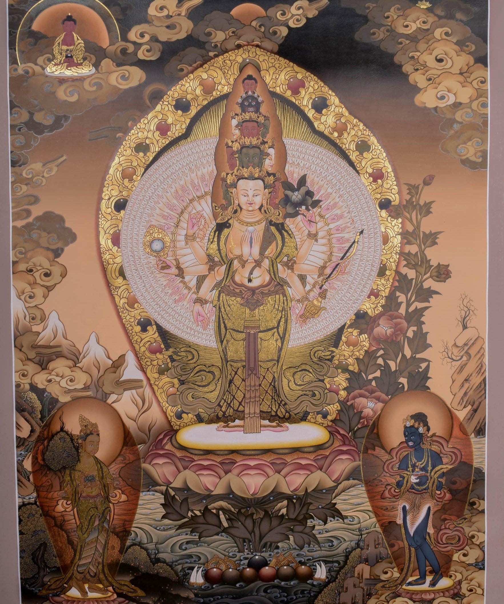 1000 Armed Avalokiteshvara Thangka Painting - Himalayas Shop