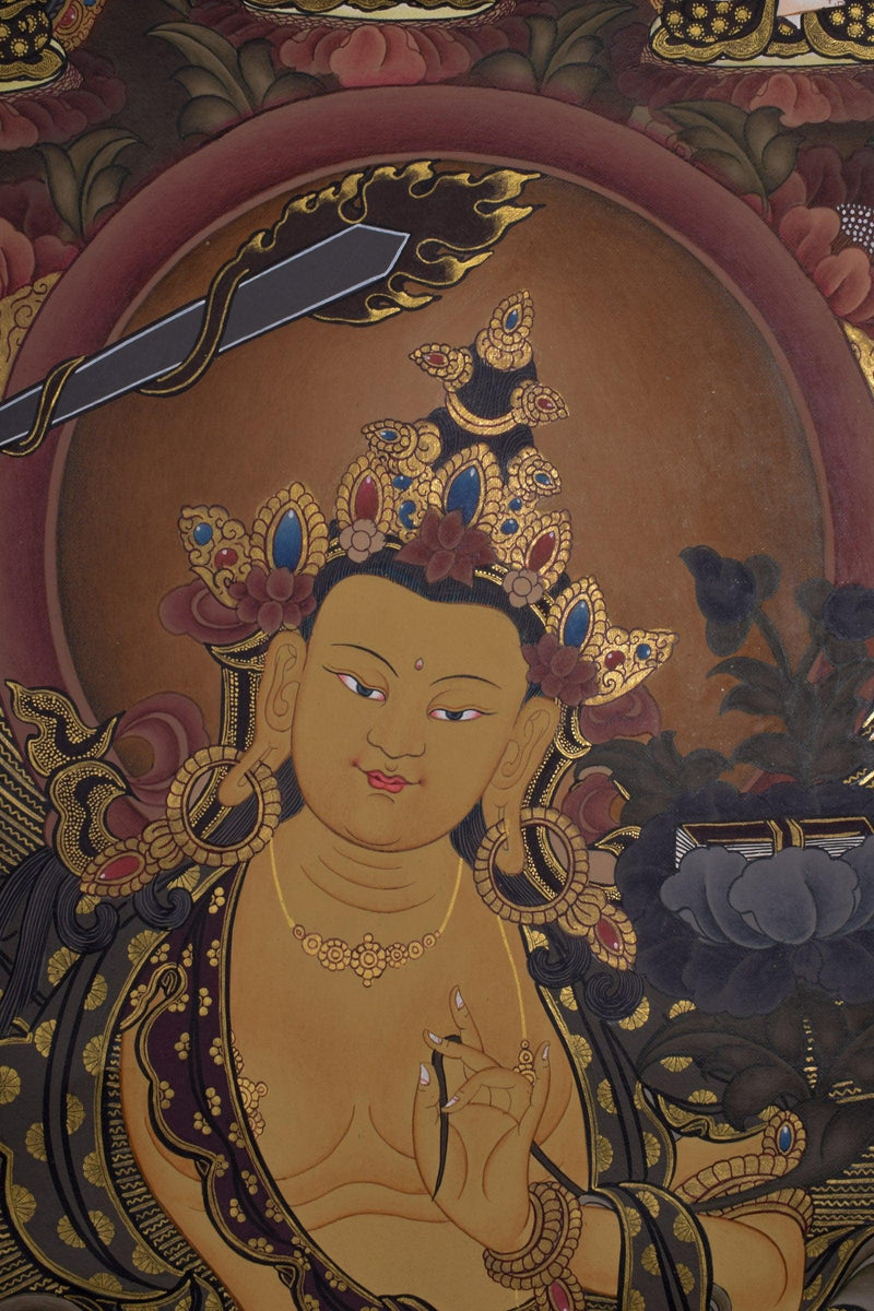Traditional Genuine Hand Arts from Nepal - Manjushri Thangka