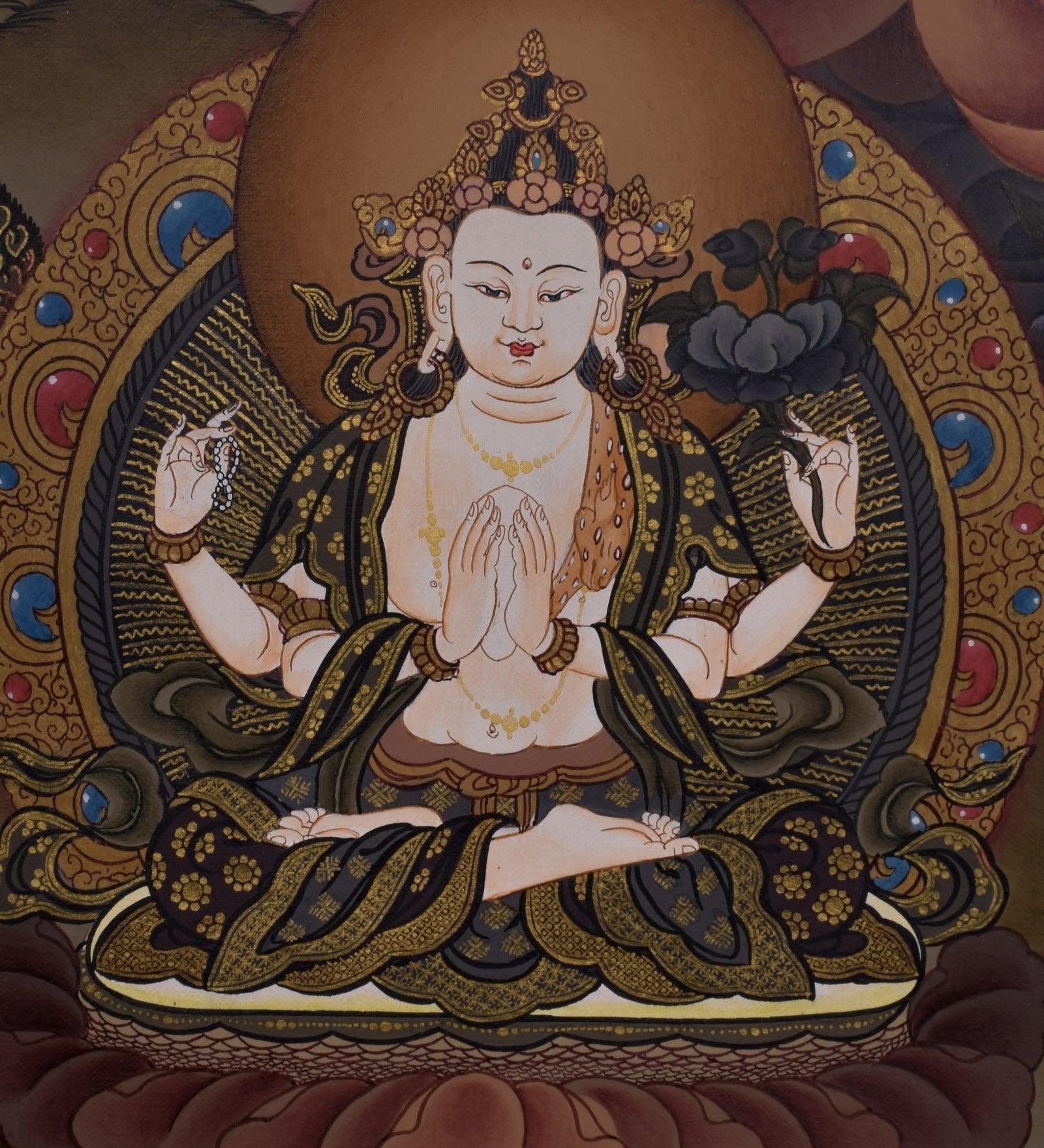 Traditional Genuine Hand Arts from Nepal - Manjushri Thangka