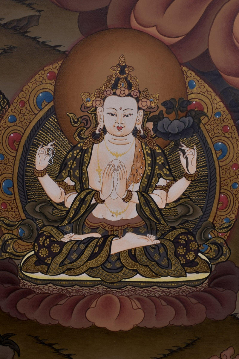 Traditional Genuine Hand Arts from Nepal - Manjushri Thangka