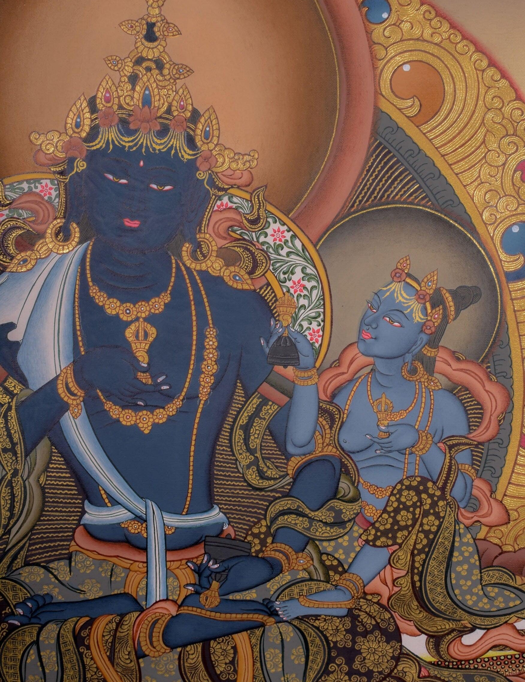 Tibetan Thangka of Vajradhara Painting  For home decor and and Wall hanging 