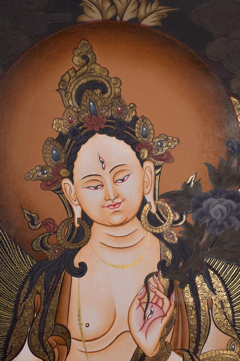 Master pcs thangka painting - White Tara  For home decor and and Wall hanging 