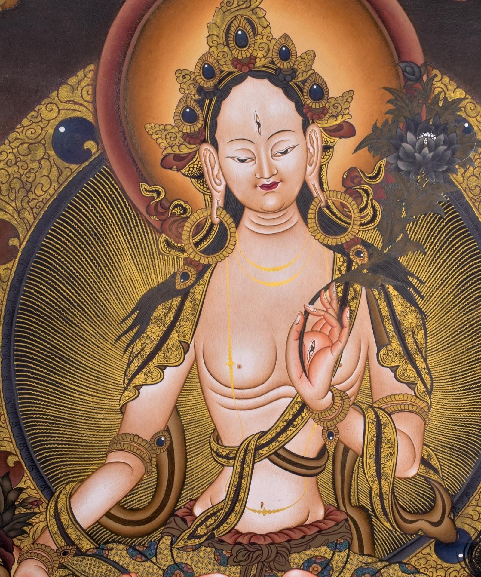 White Tara Thangka - Himalayas Shop