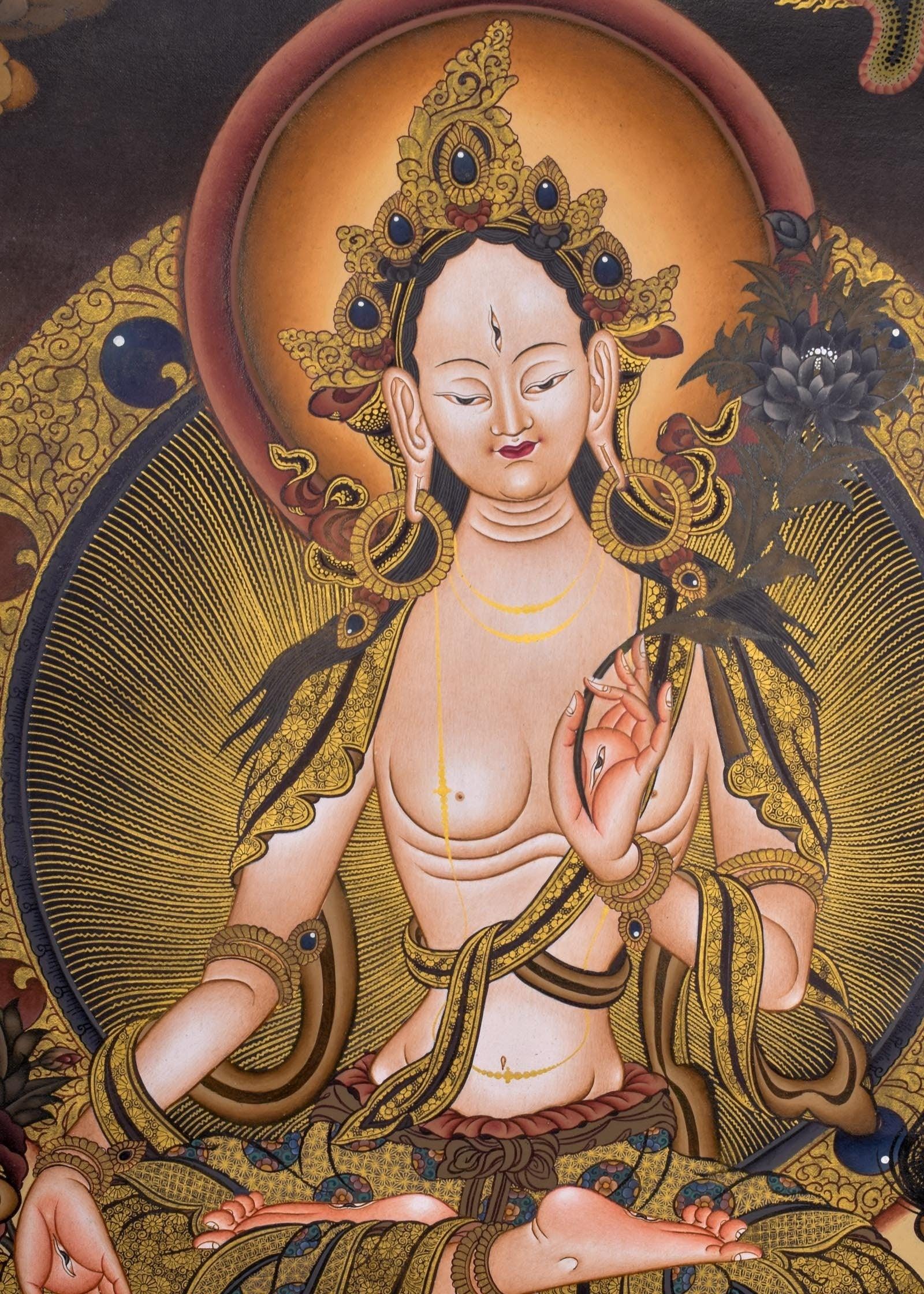 White Tara Thangka - Himalayas Shop