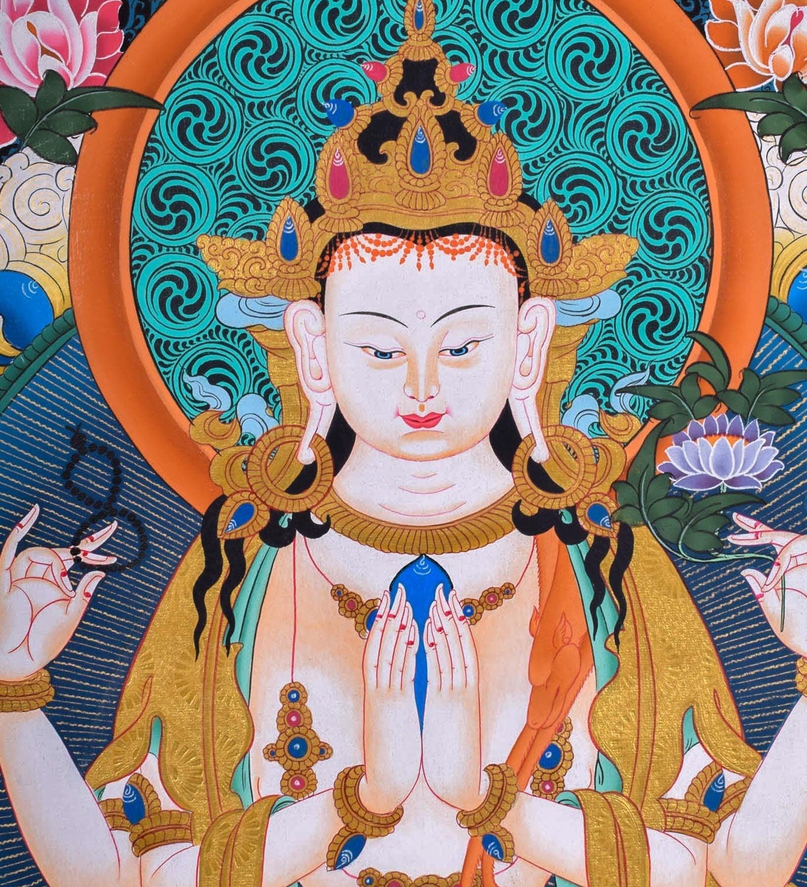 Beautiful Chenrezig Thangka - Himalayas Shop