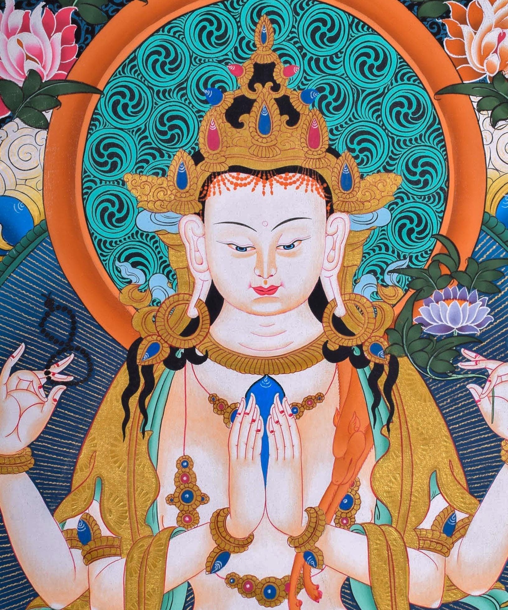 Beautiful Chenrezig Thangka - Himalayas Shop