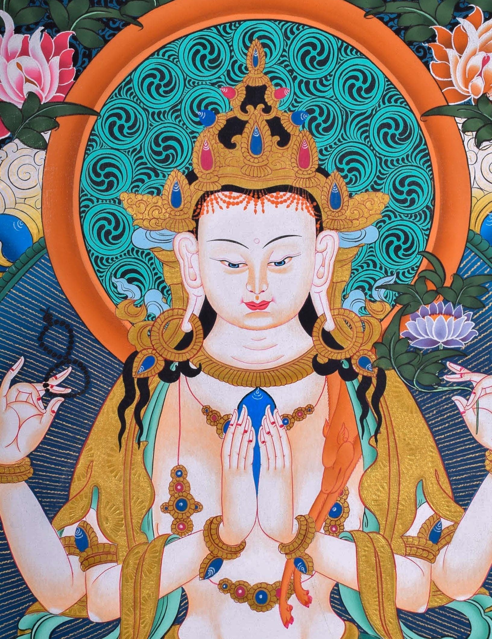 Beautiful Chenrezig Thangka - Himalayas Shop
