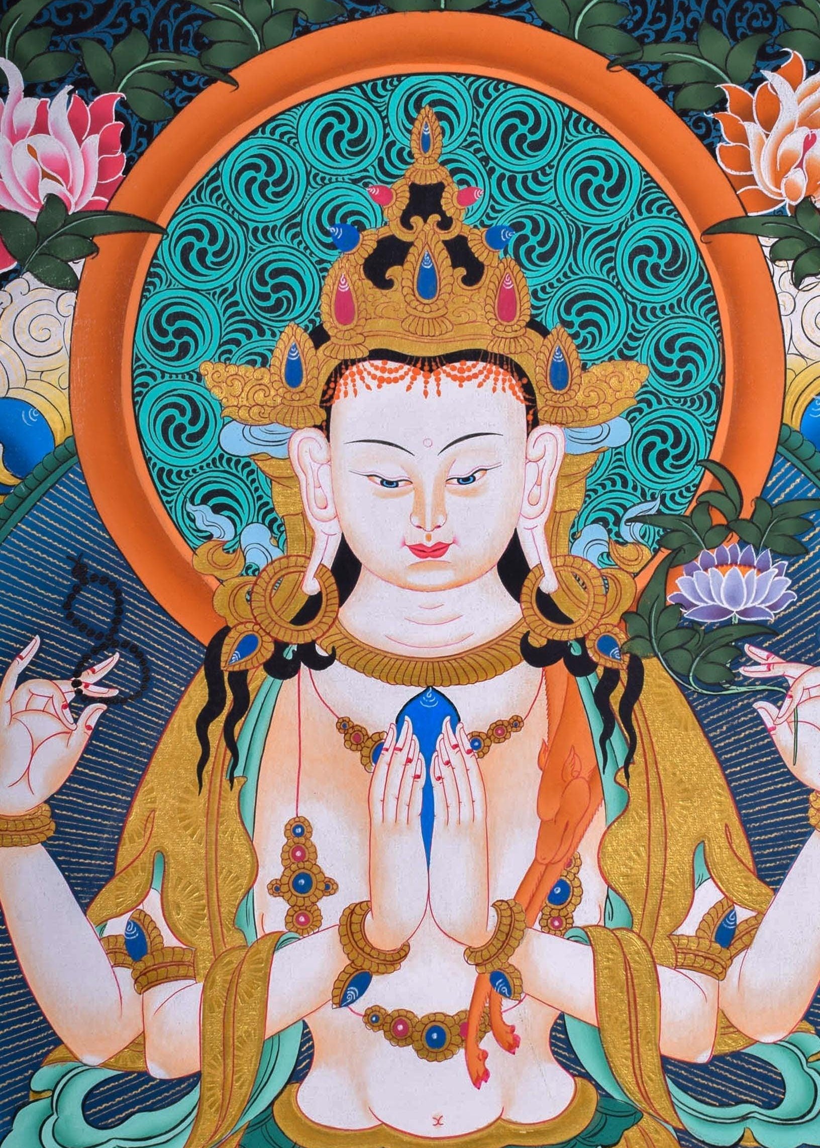Beautiful Chenrezig Thangka - Himalayas Shop