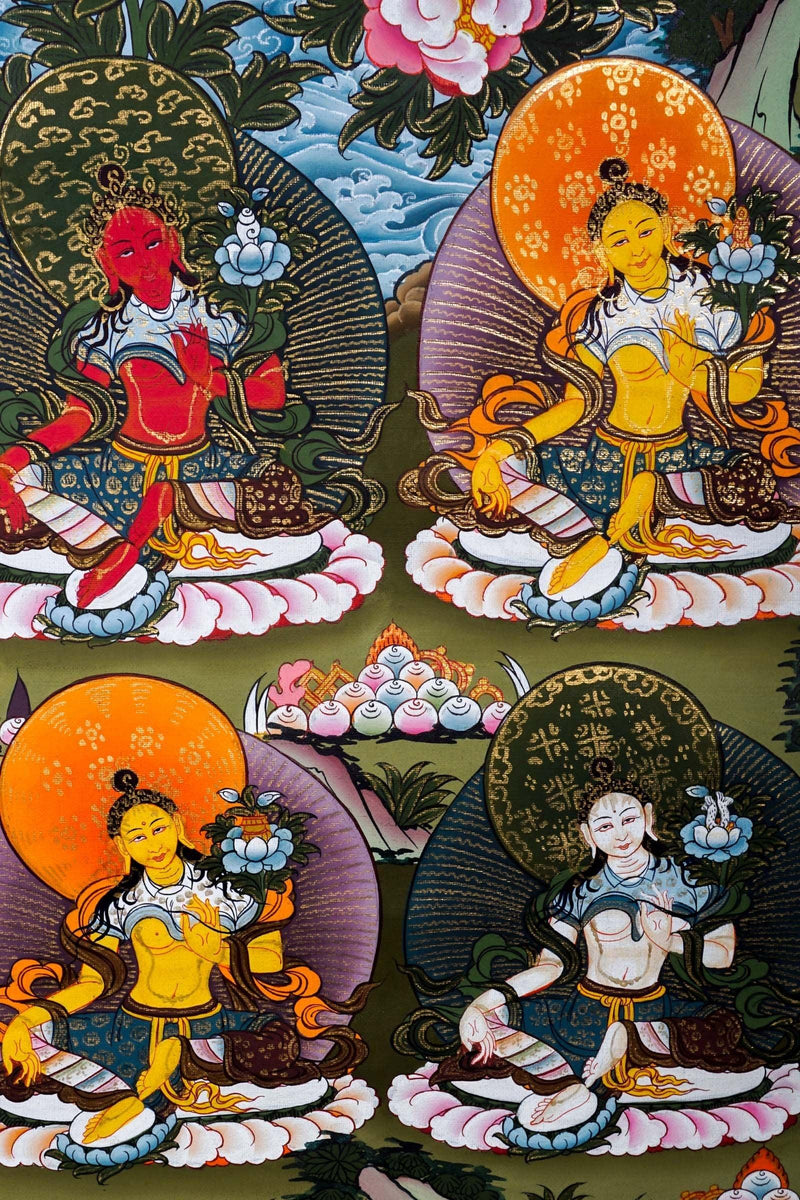 Green Tara Female Buddha Tibetan Art - Himalayas Shop