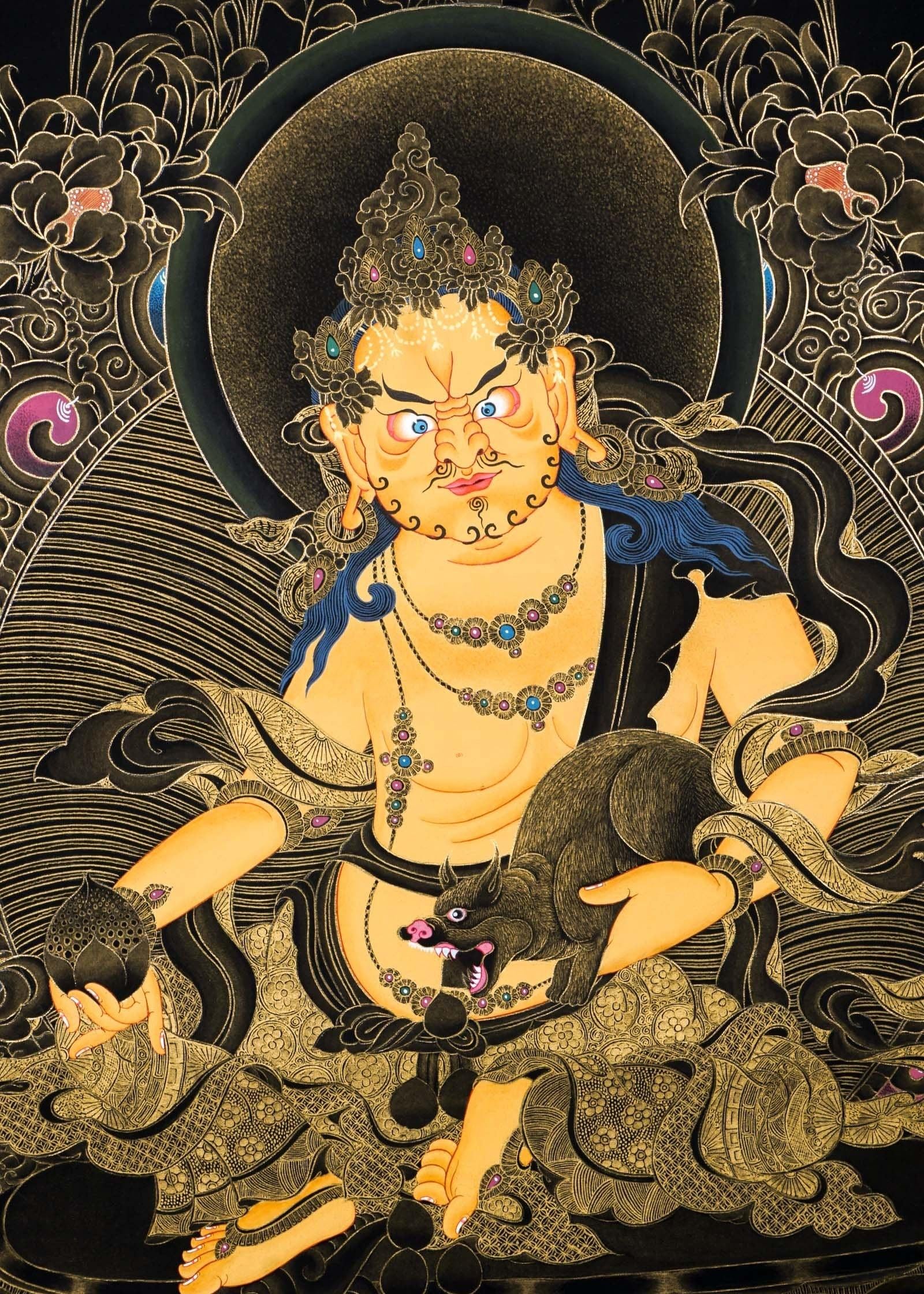 High quality Kuber Thangka For Meditational Practice and Spiritual Gifts