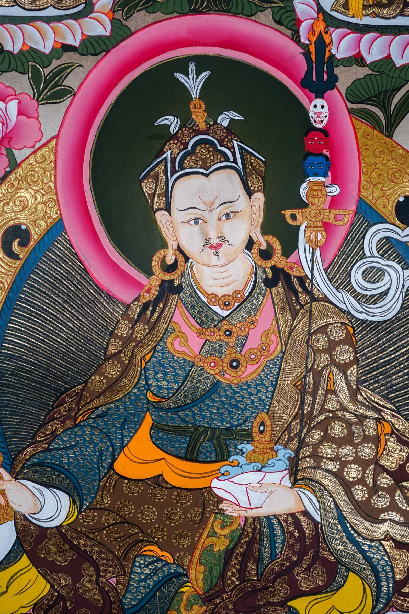 Guru Rinpoche Thangka Art For Meditational Practice and Spiritual Gifts