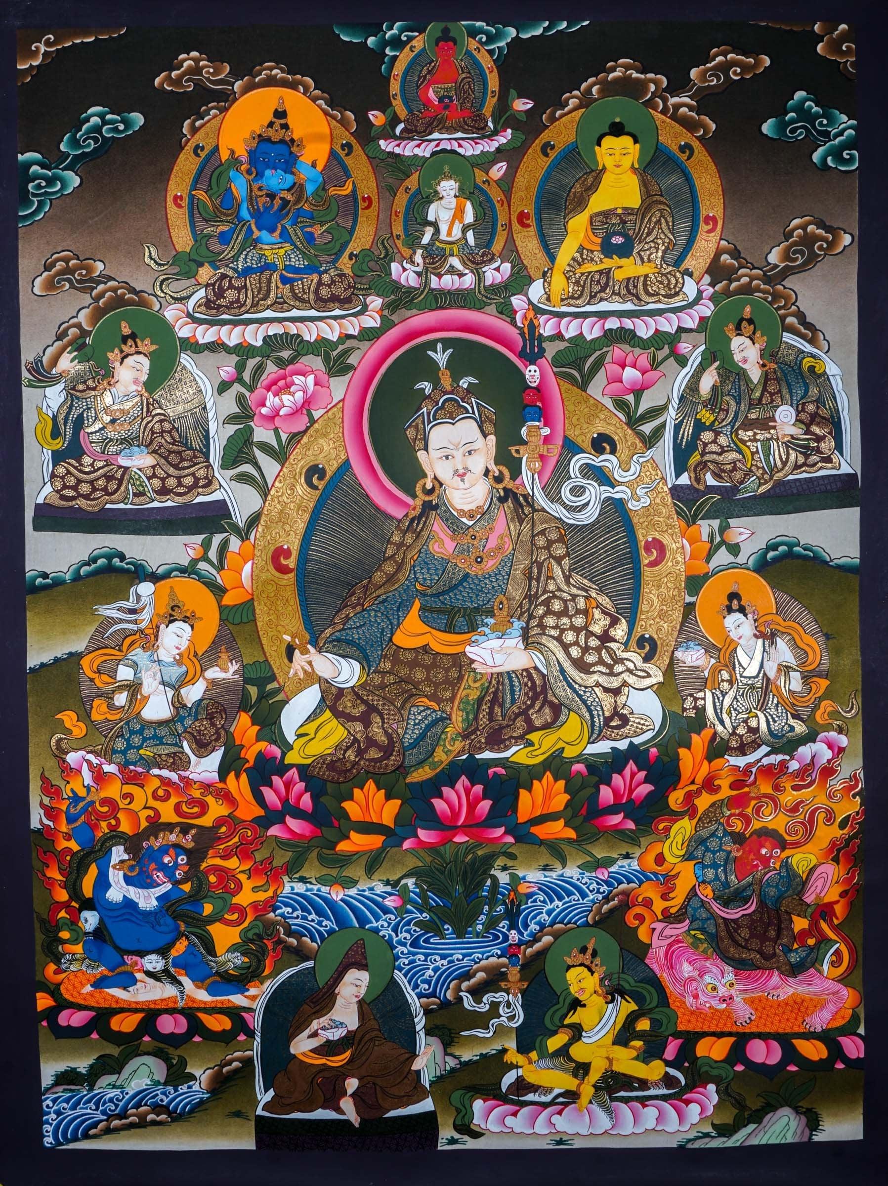 Guru Rinpoche Thangka Art For Meditational Practice and Spiritual Gifts