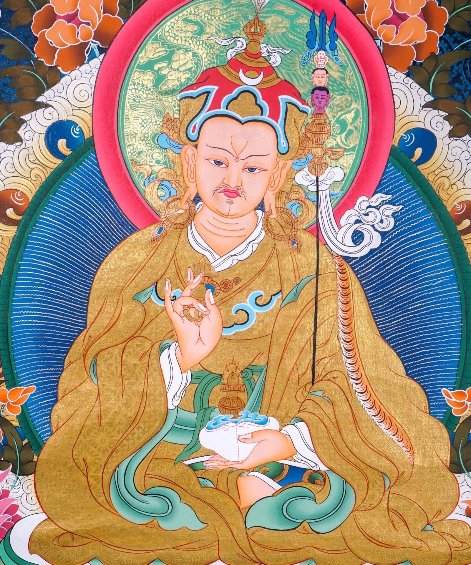 Guru Rinpoche Thangka Art For Meditational Practice and Spiritual Gifts