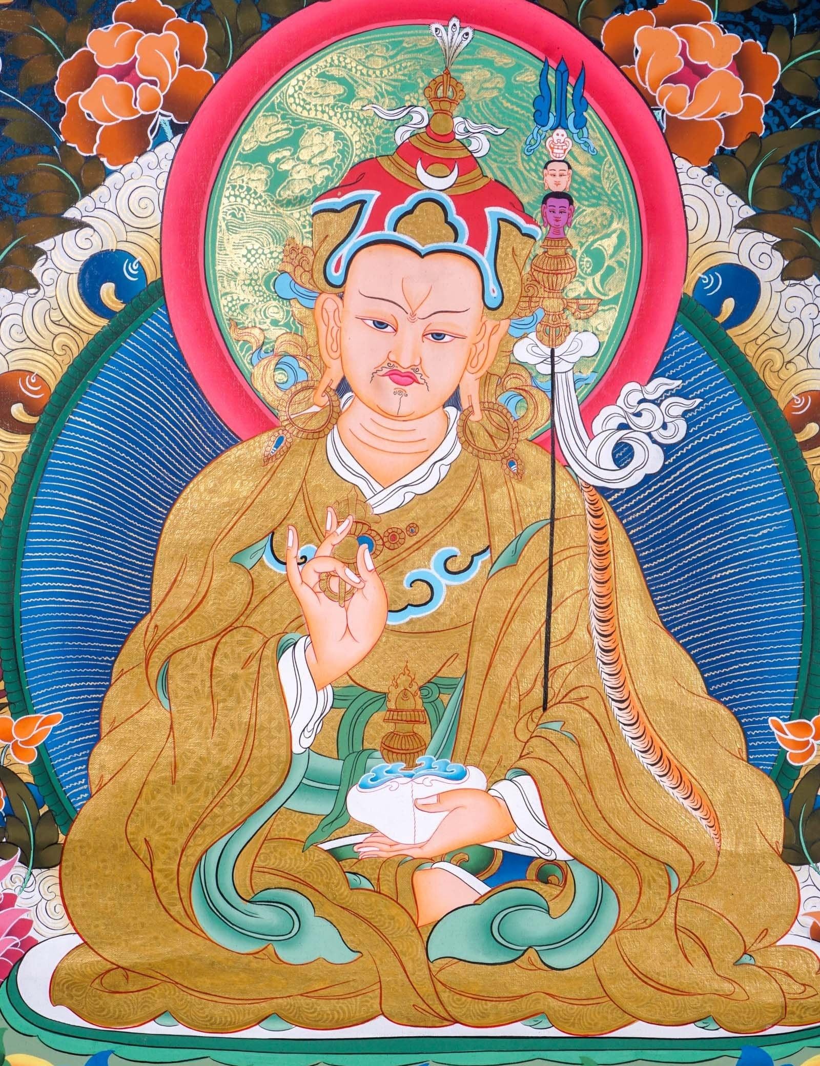 Guru Rinpoche Thangka Art For Meditational Practice and Spiritual Gifts