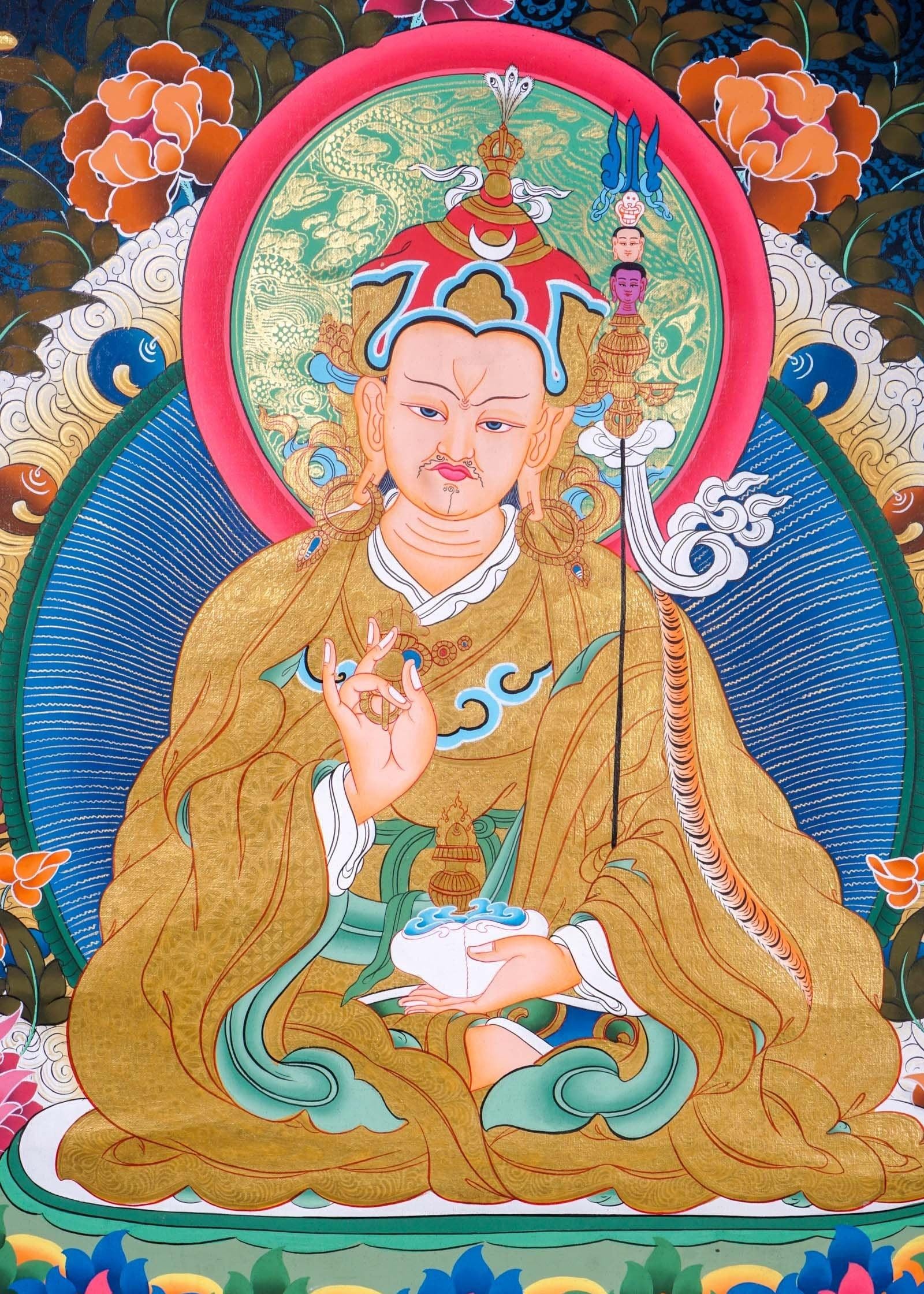 Guru Rinpoche Thangka Art For Meditational Practice and Spiritual Gifts
