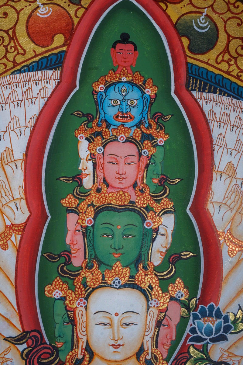 Handmade Thangka painting Lokeshwor -1000 Arms Avalokiteshvara