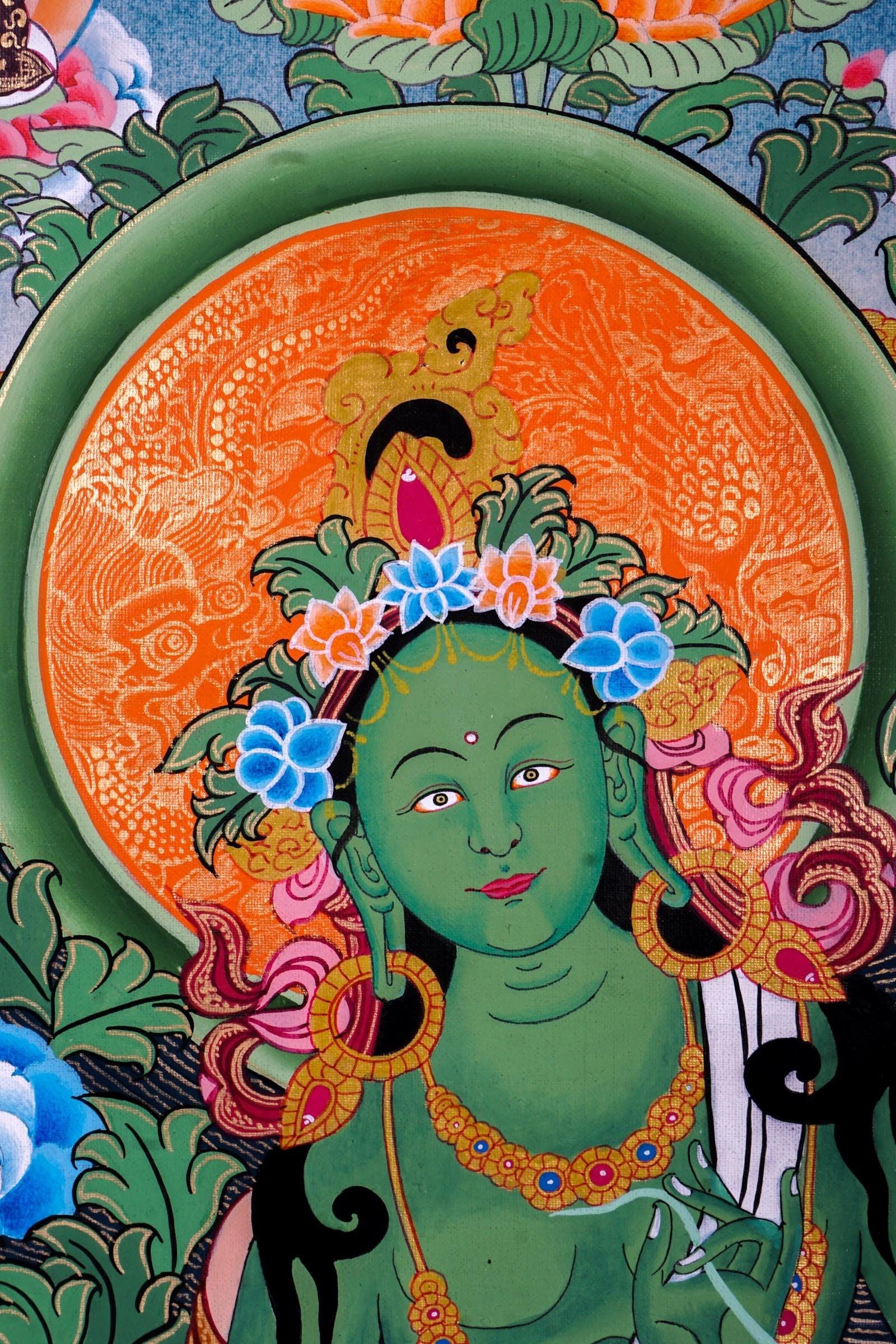 Premium Hand Art Manjushri Thangka For home decor and and Wall hanging 