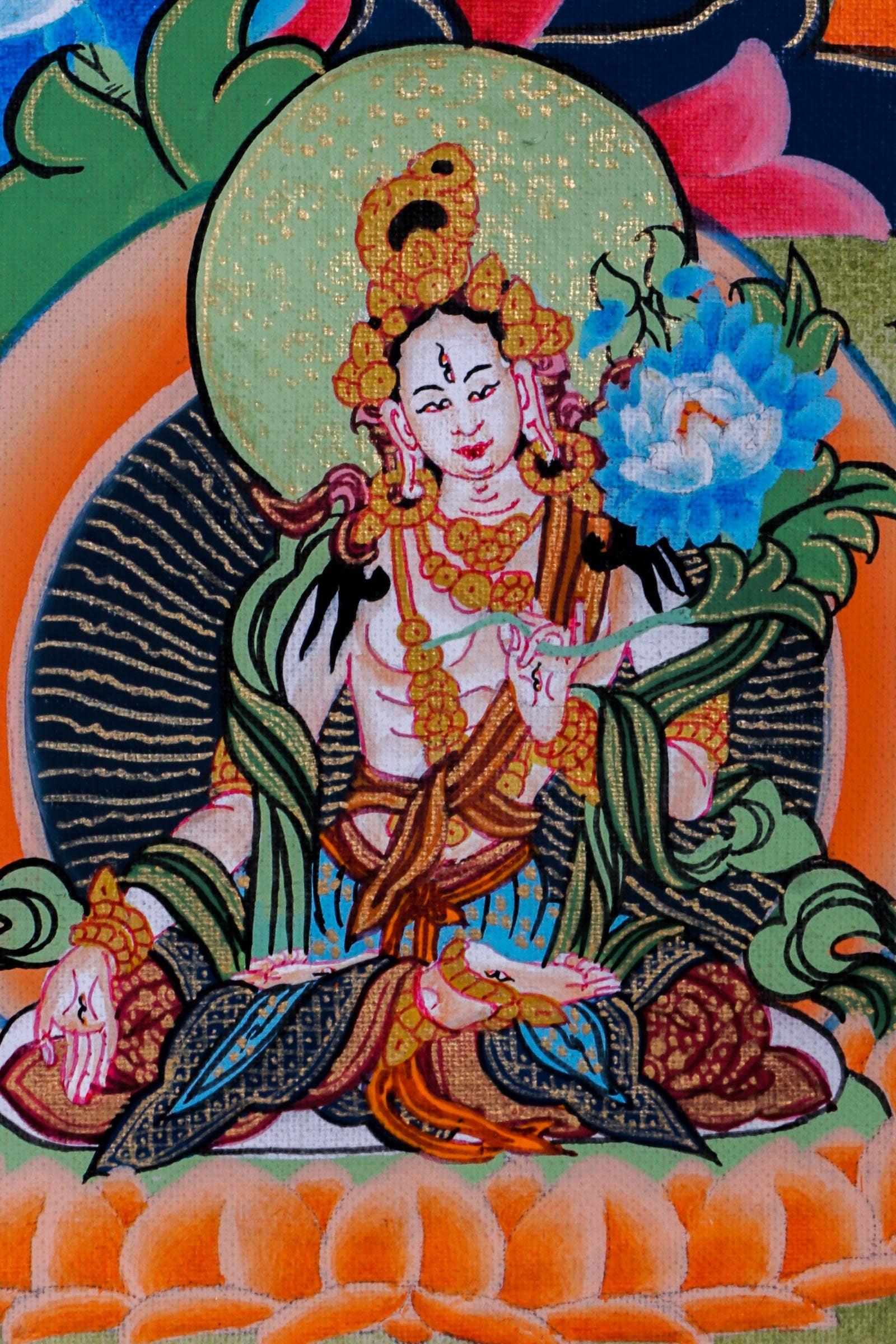 Premium Hand Art Manjushri Thangka For home decor and and Wall hanging 