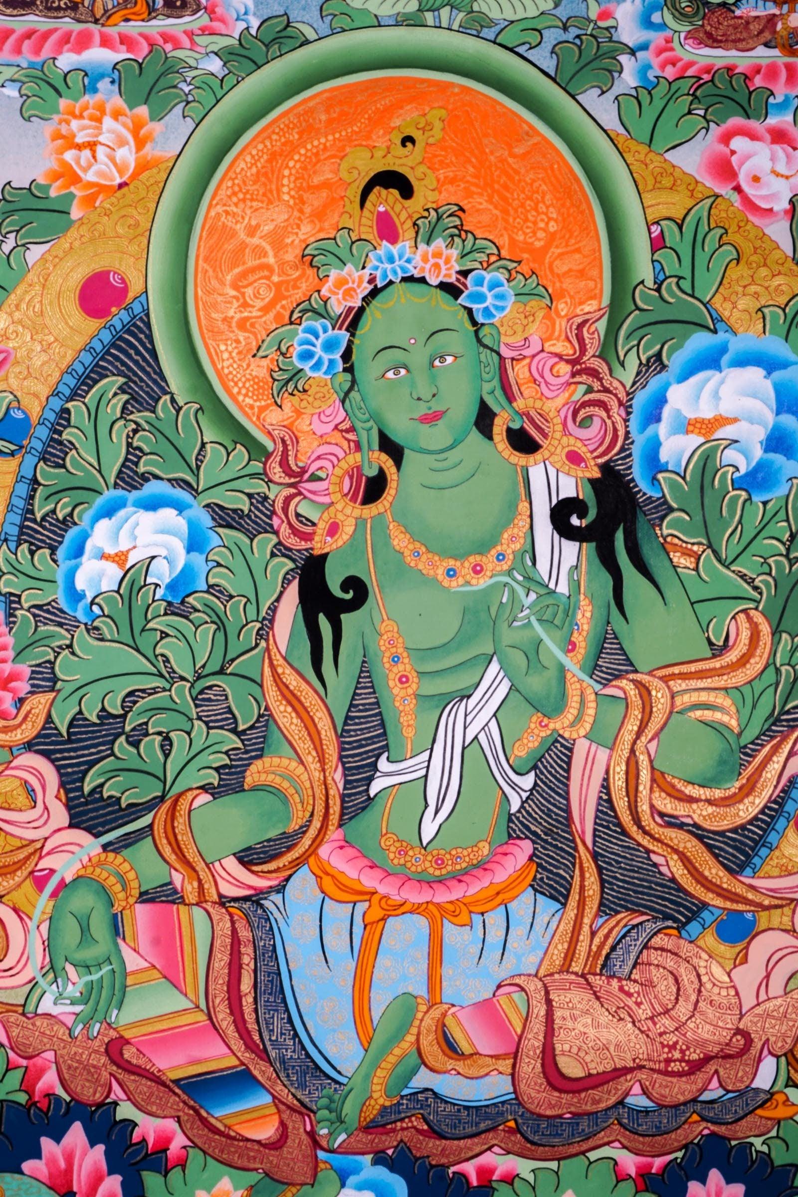 Premium Hand Art Manjushri Thangka For home decor and and Wall hanging 