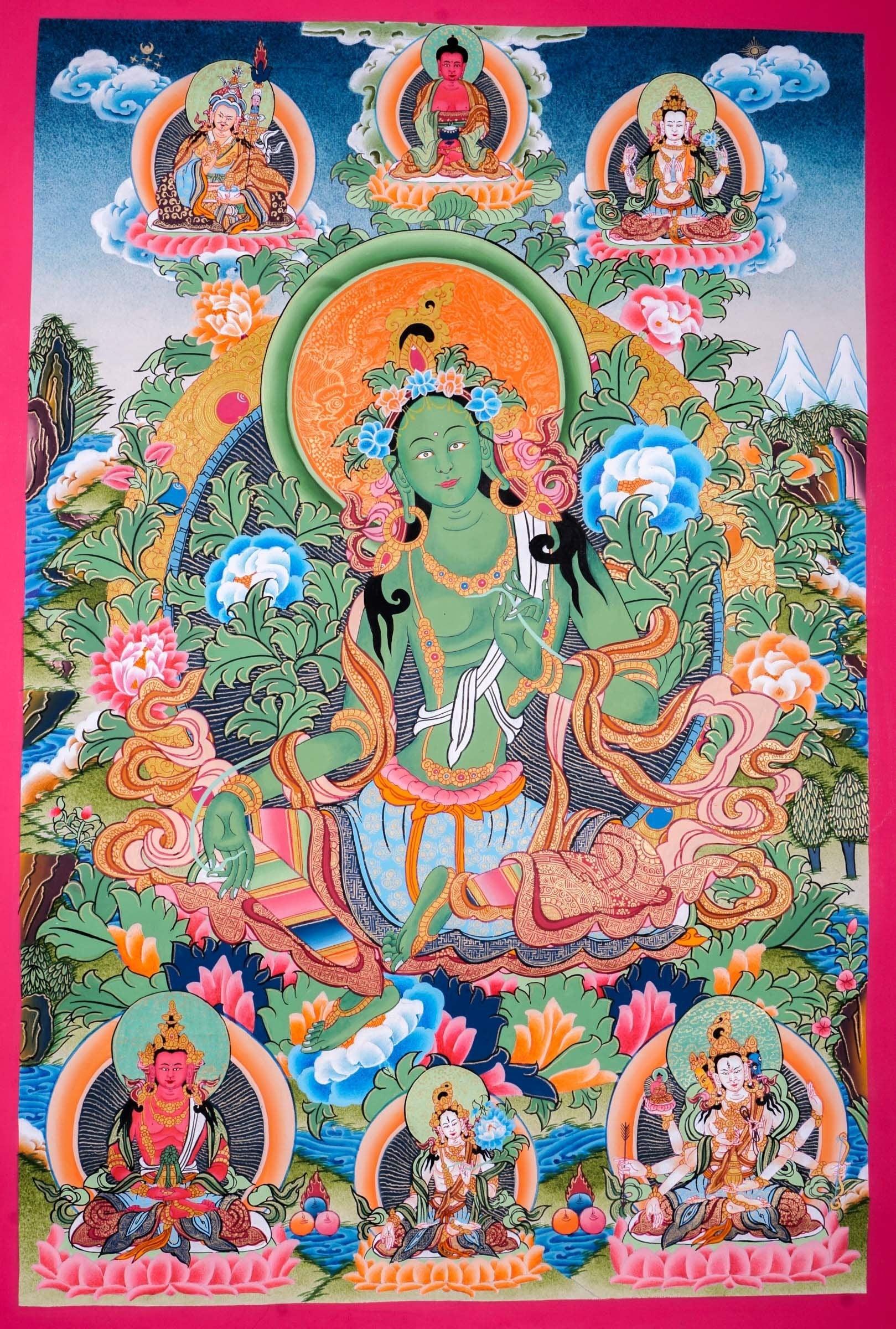 Premium Hand Art Manjushri Thangka For home decor and and Wall hanging 