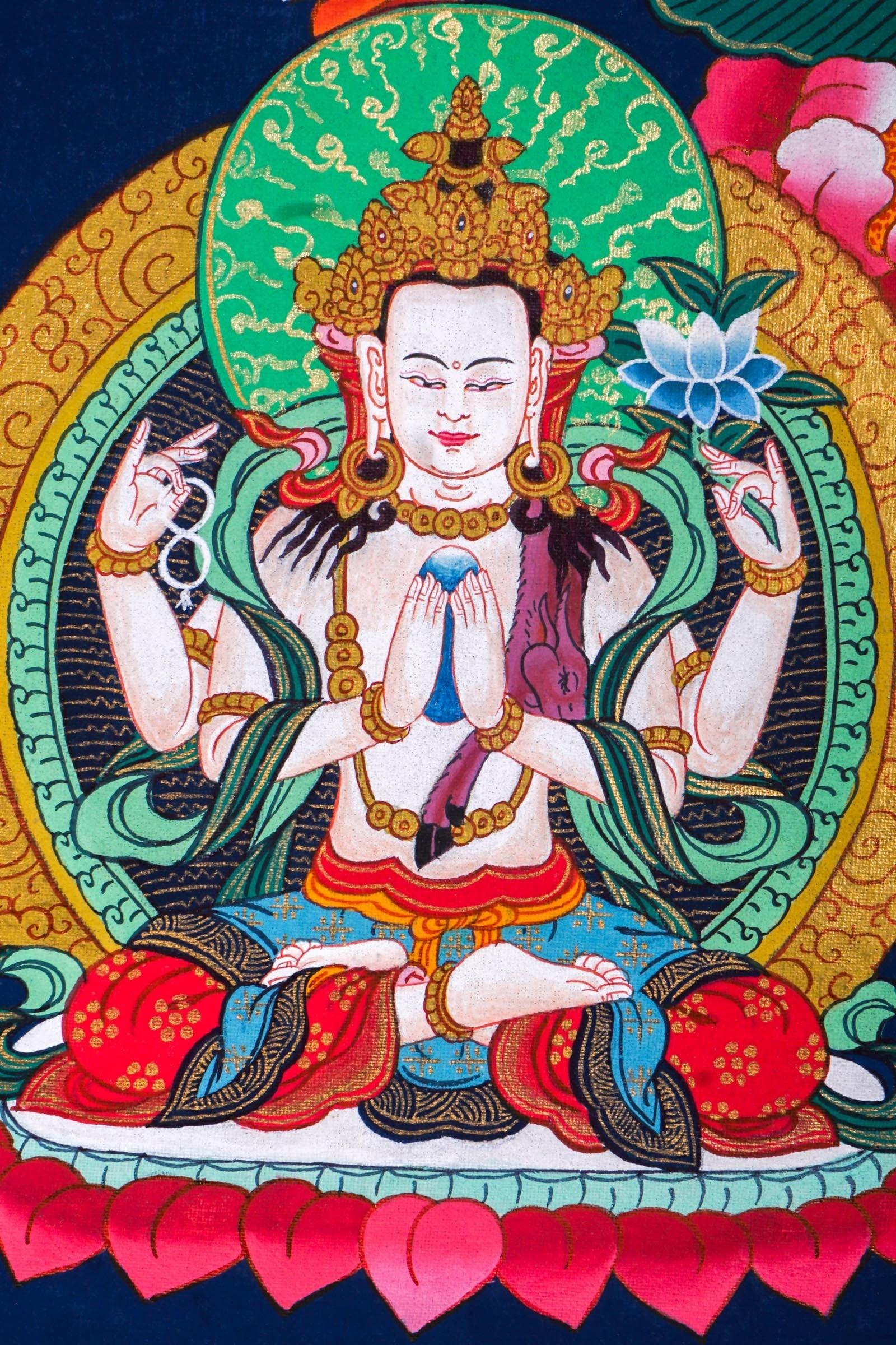Manjushri Thangka Painting For Meditational Practice and Spiritual Gifts