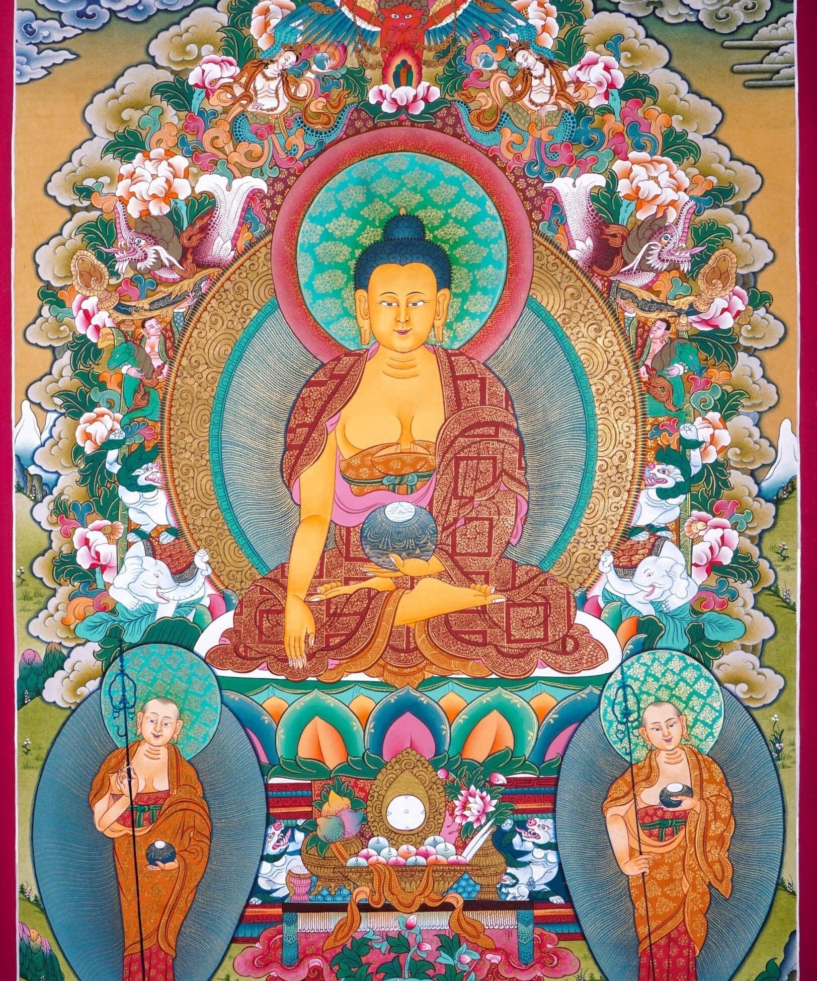 Genuine Thangka Art of Shakyamuni Buddha  For Meditational Practice and Spiritual Gifts