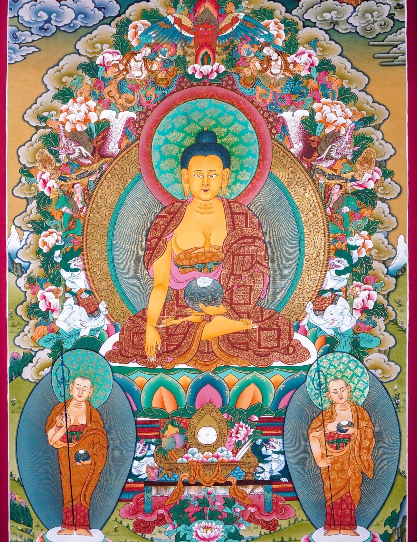 Genuine Thangka Art of Shakyamuni Buddha  For Meditational Practice and Spiritual Gifts