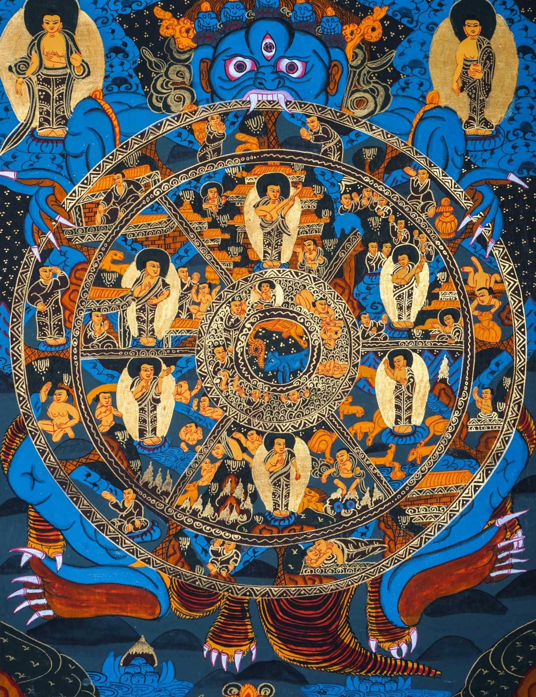 Reduk Wheel of Life Thankga For home decor and and Wall hanging 