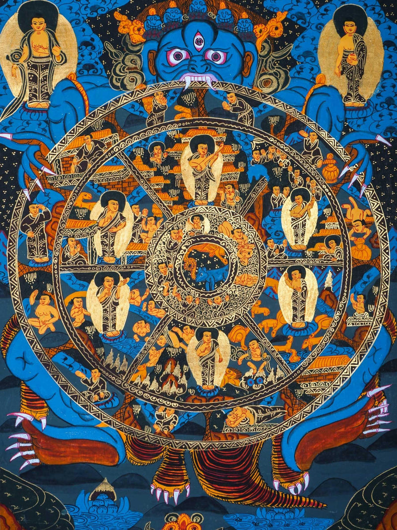 Reduk Wheel of Life Thankga For home decor and and Wall hanging 