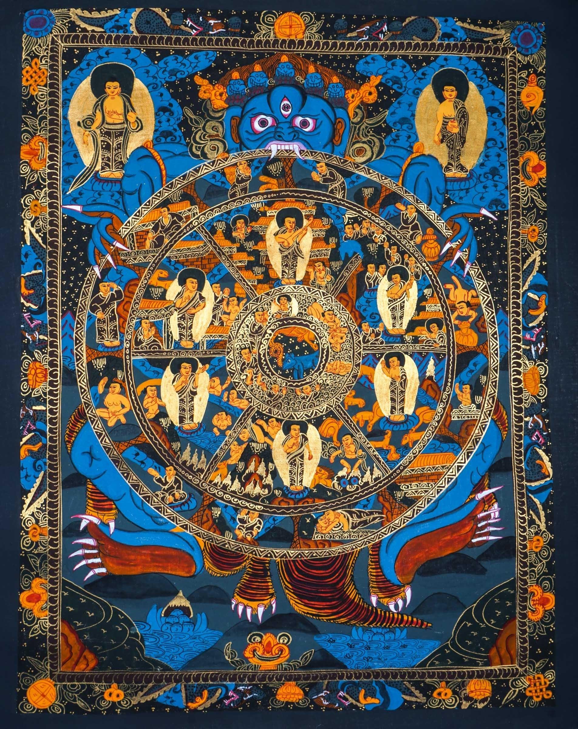 Reduk Wheel of Life Thankga For home decor and and Wall hanging 