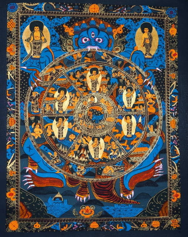 Reduk Wheel of Life Thankga For home decor and and Wall hanging 