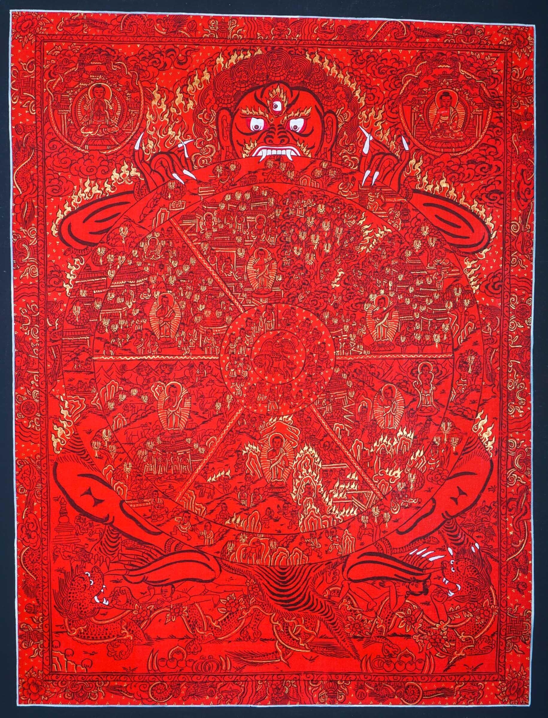 Reduk Wheel of Life Thankga For home decor and and Wall hanging 