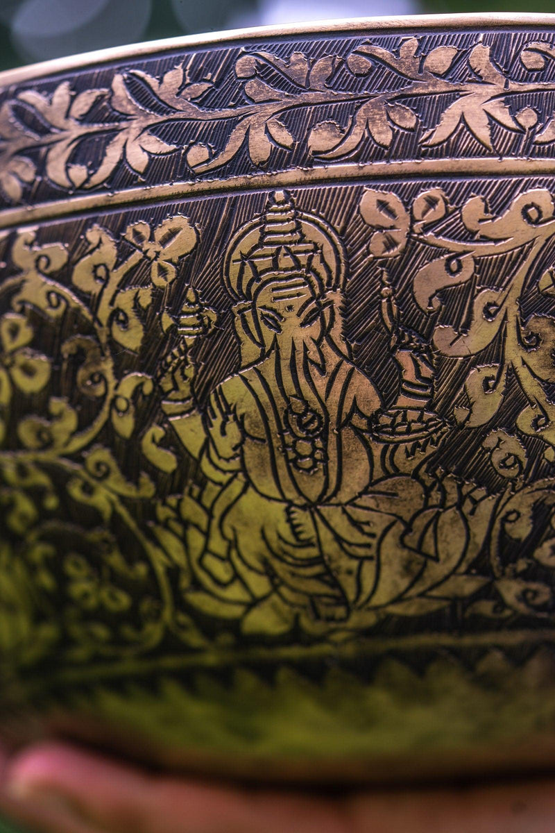 Ganesh Carved Singing Bowl for Chakra Healing - Himalayas Shop