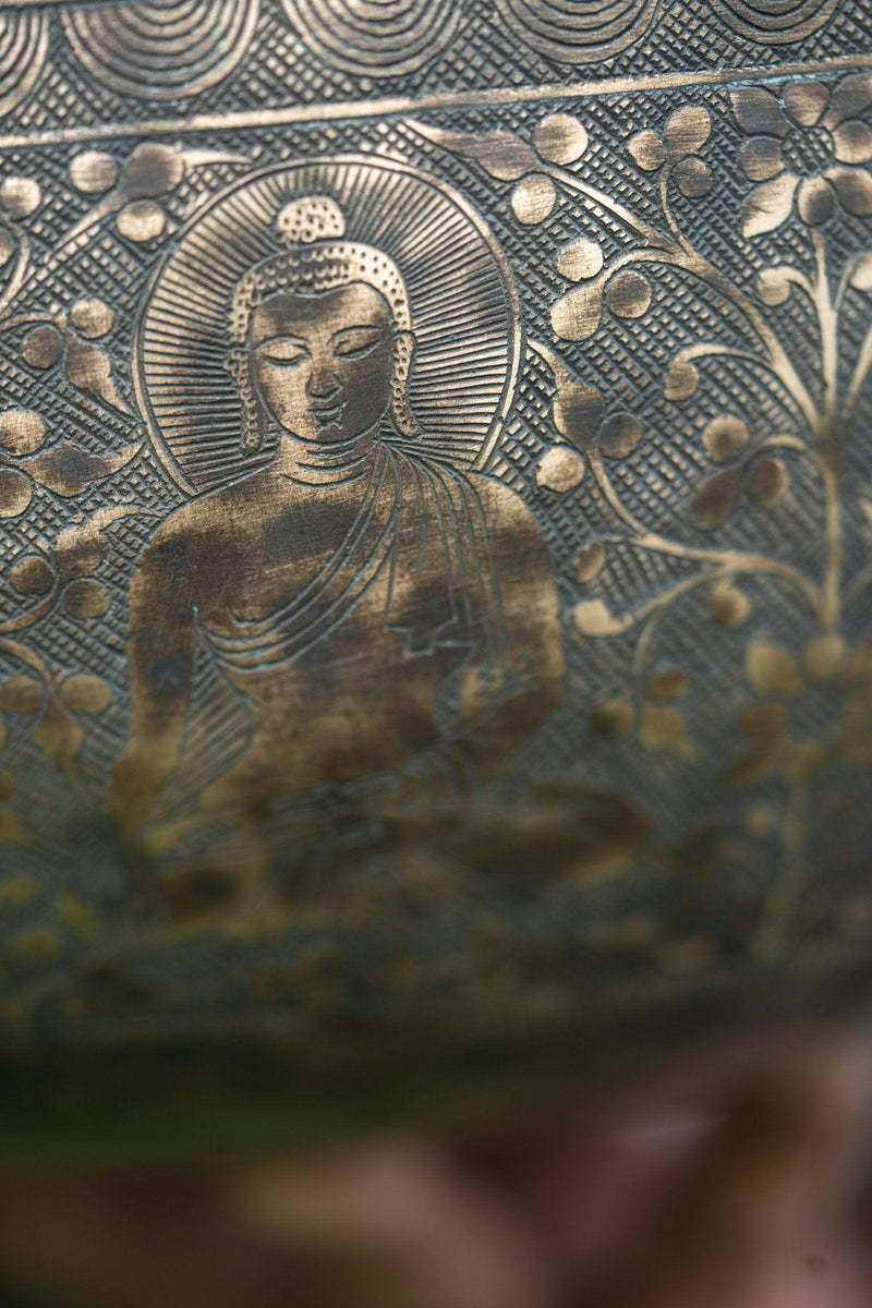 Buddha and Tara Carved Singing Bowl - Himalayas Shop