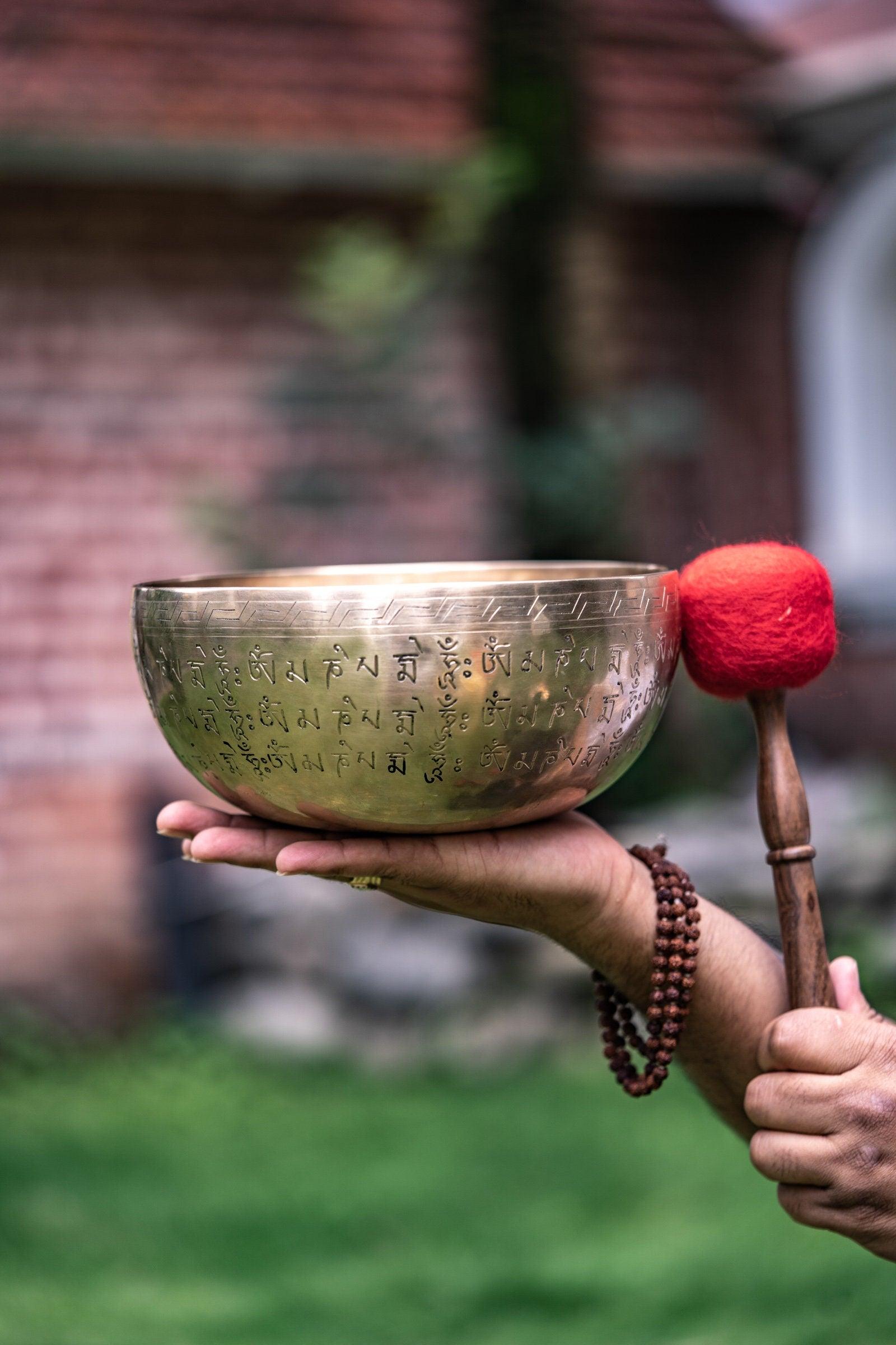 Singing Bowl with Vairocana Engraved - Himalayas Shop