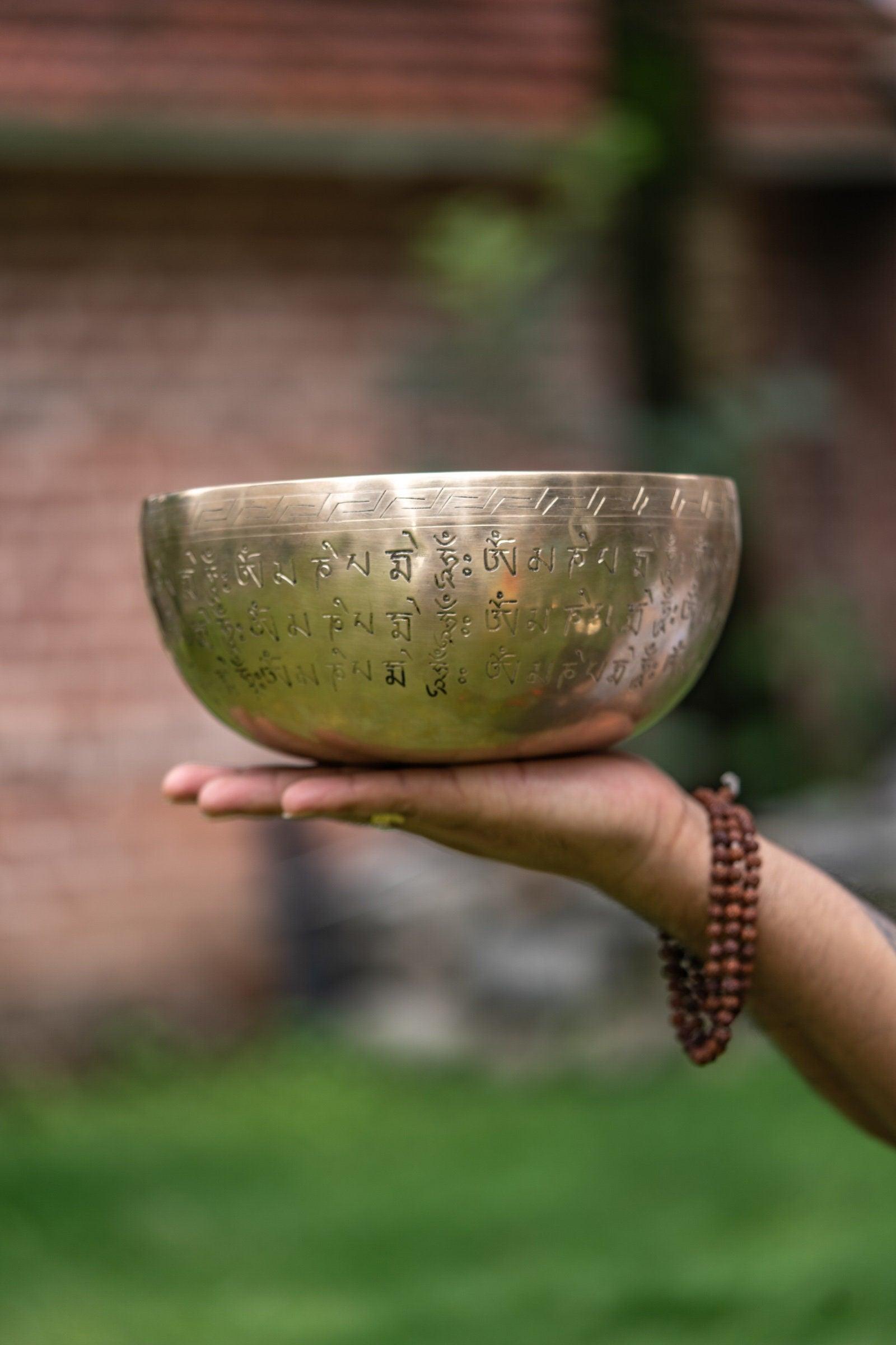 Singing Bowl with Vairocana Engraved - Himalayas Shop