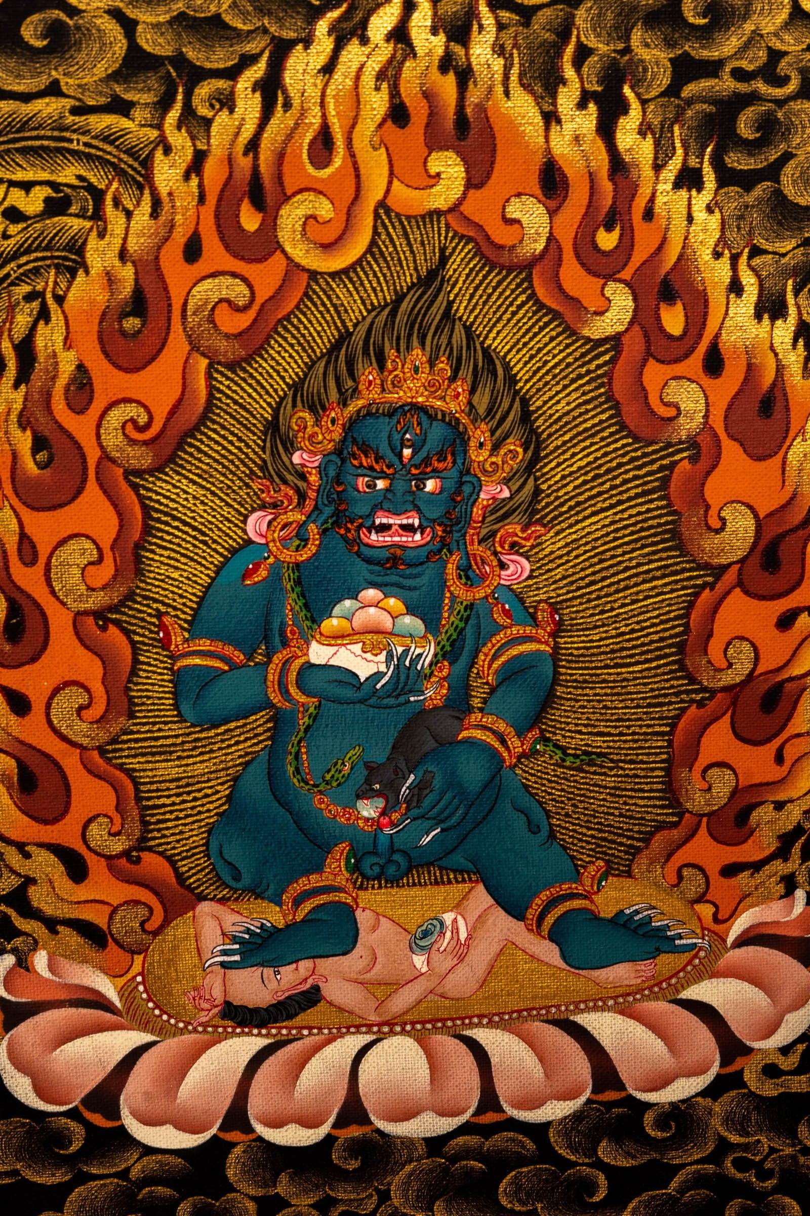Kubera Thangka Paintings For Meditational Practice and Spiritual Gifts