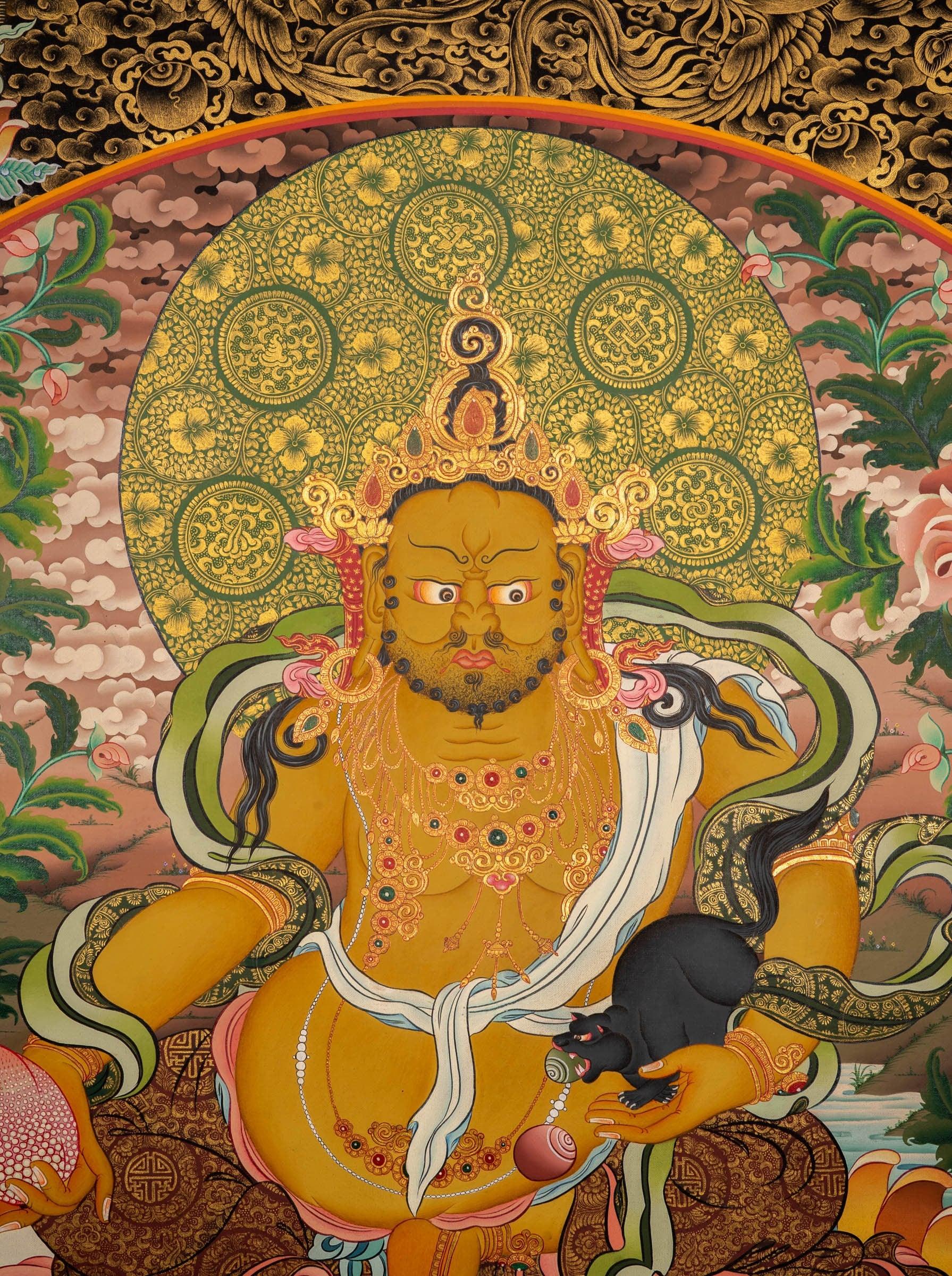 Kubera Thangka Paintings For Meditational Practice and Spiritual Gifts