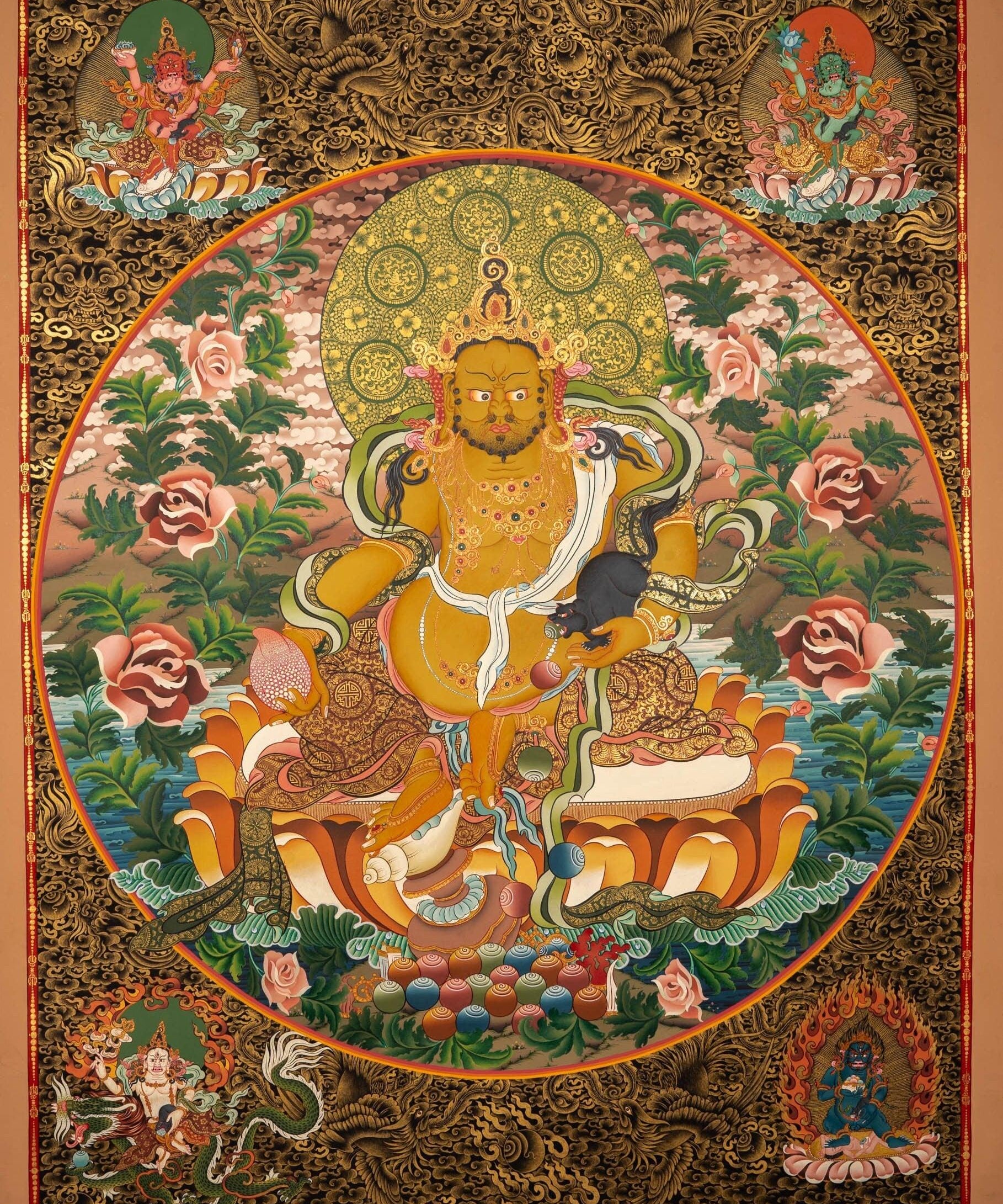 Kubera Thangka Paintings For Meditational Practice and Spiritual Gifts