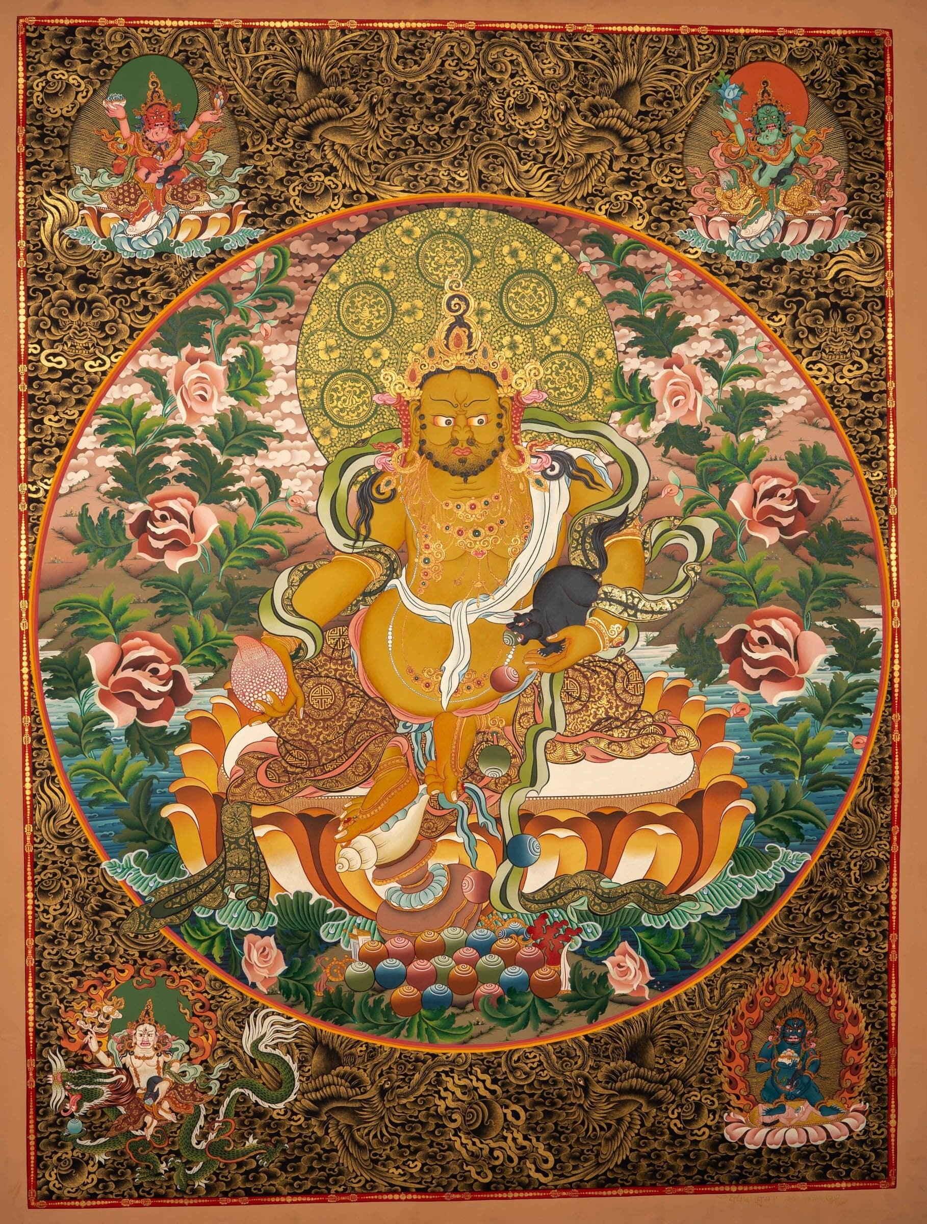 Kubera Thangka Paintings For Meditational Practice and Spiritual Gifts